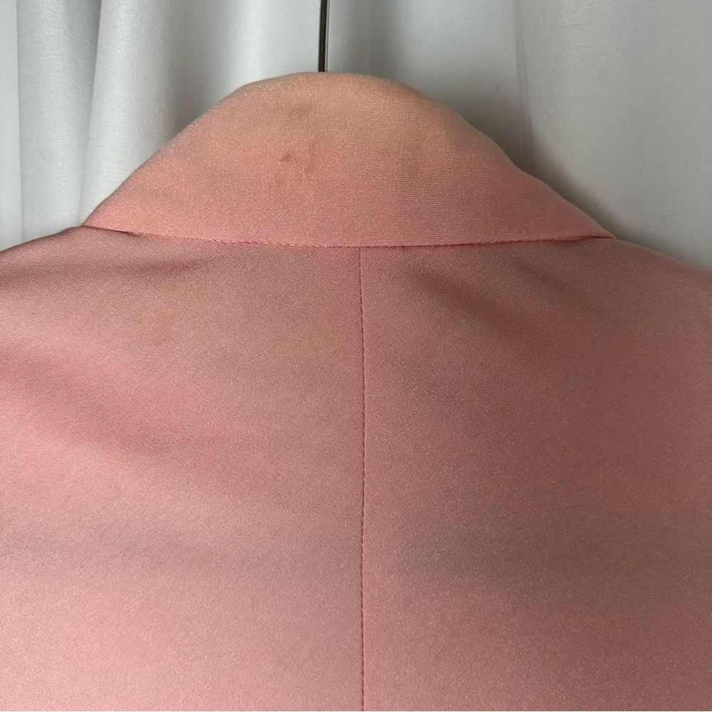 Vintage Pink Peignoir Boudoir Bedroom Jacket w/ Ostrich Feather Trim - Picture 9 of 9